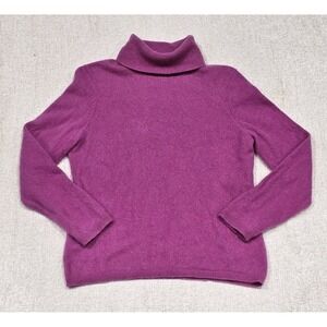 EUC Charter Club 100% Cashmere Pink Turtleneck Sweater Sz Large Quiet Luxury